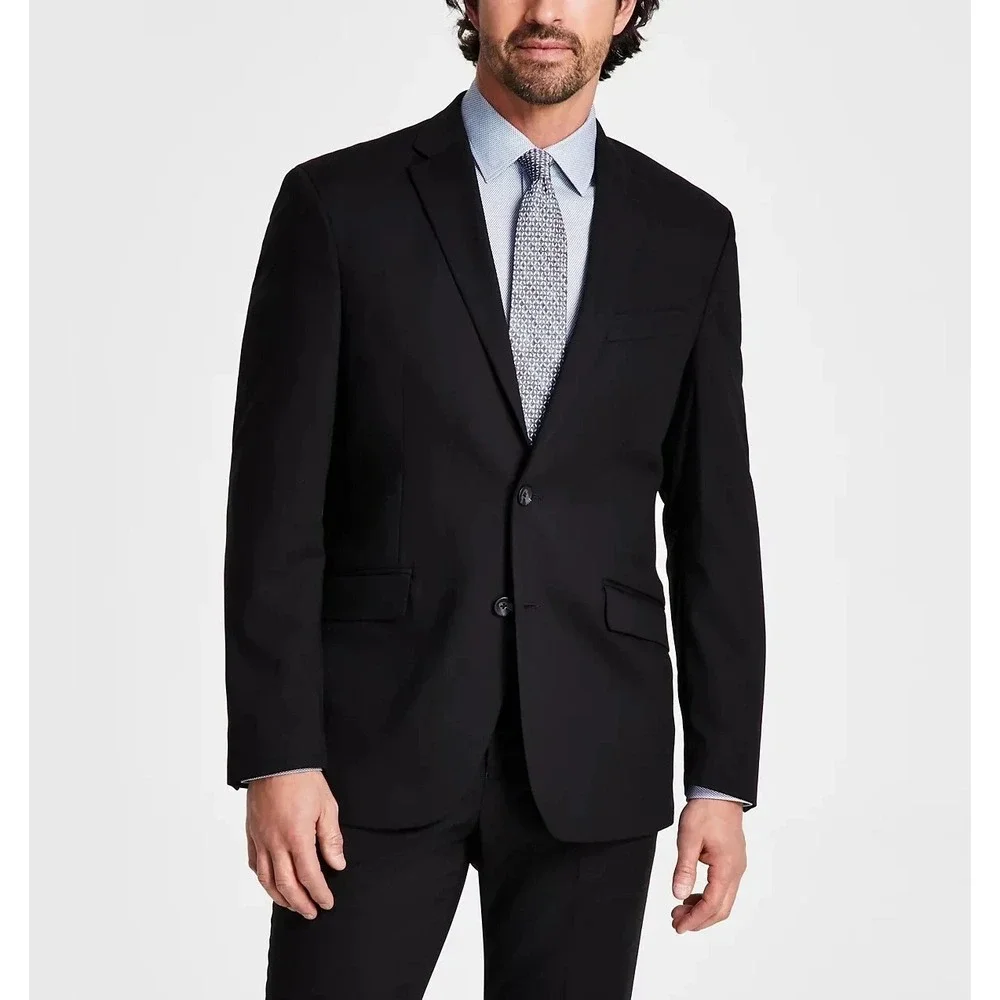 Kenneth Cole Men's Slim Fit 2-pc Suit Black Stretch Jacket 44R Pants 37W 33L